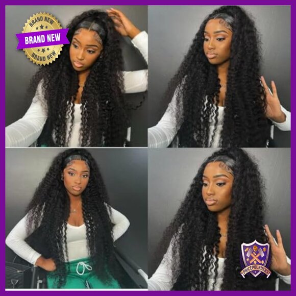13x6 HD Lace Front Human Hair Wig Deep Wave 180% Density Glueless